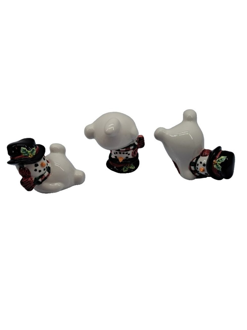 3 Fitz & Floyd Christmas Classics Snowmen Frosty Folks Tumblers Original Box NOS
